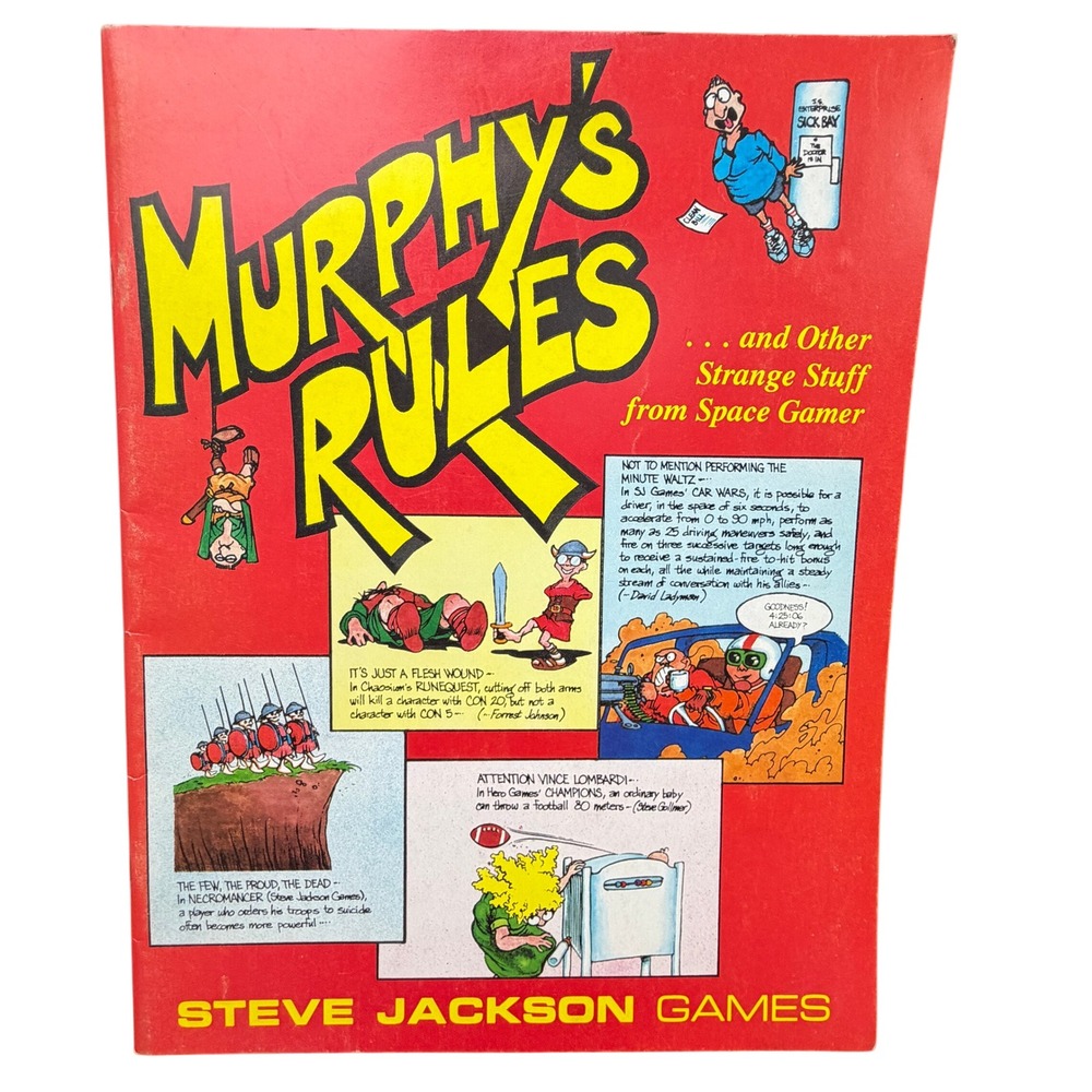 Murphy's Rules 1988 Space Gamer Steve Jackson Games  Red Softcover 1988 Vintage